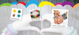 Rainbow loom van elastiekje tot armbandje en sieraad met de loomkit