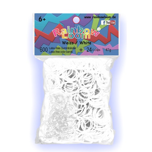 Elastiekjes opaque wit Rainbow Loom webshop in