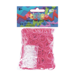 Rainbow Loom glitter elastiekje rood