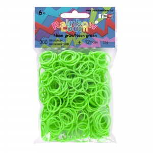 Elastiekjes neon groen kleur van Rainbow Loom® kun je kopen in de online webshop te koop van Loommania.nl ook voor band-it en funloom