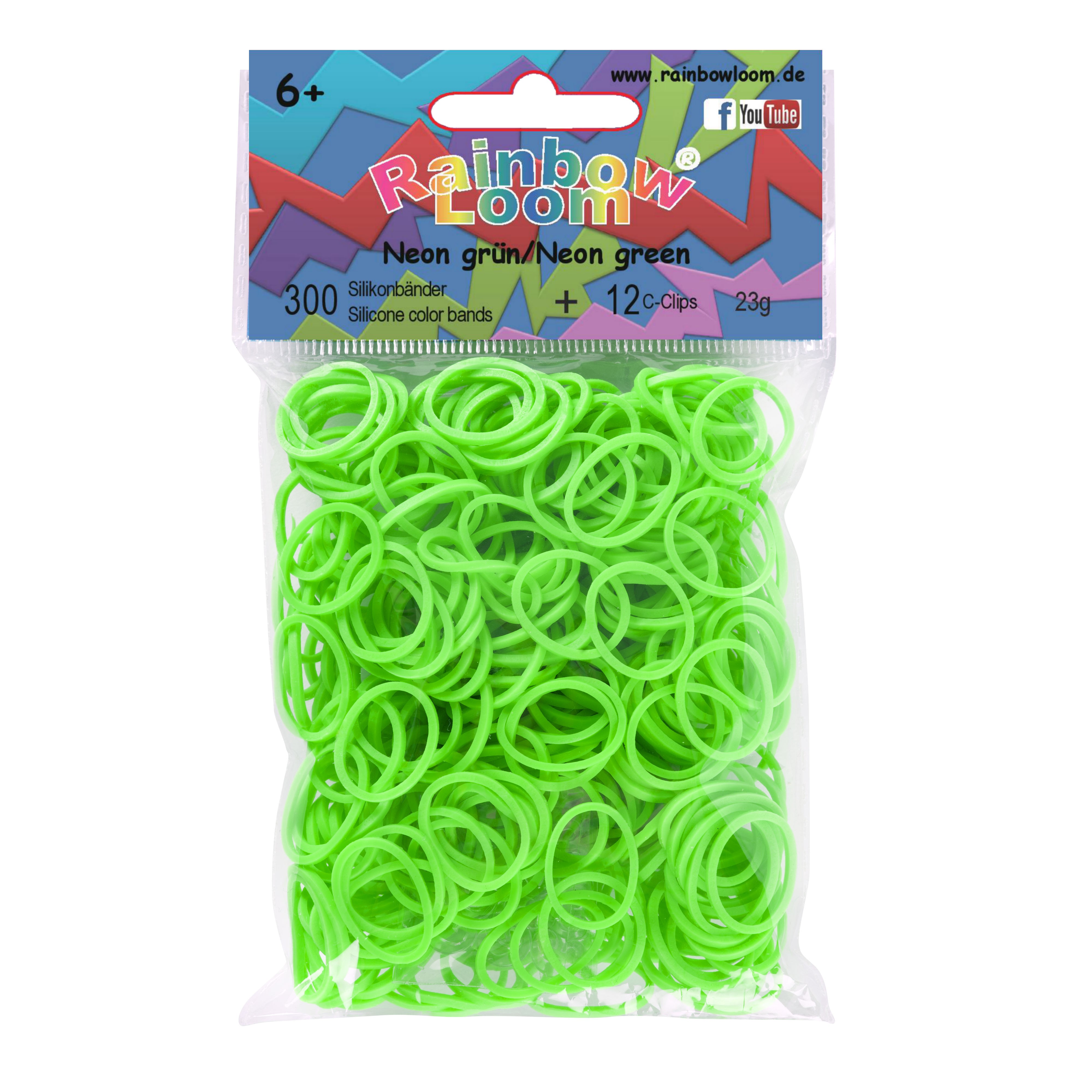 Familielid hoek halsband Elastiekjes neon groen Rainbow Loom webshop in Nederland